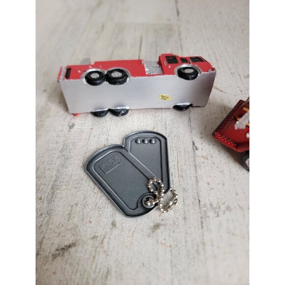 Firefighter fire truck tree hero cape dog tag ornament Xmas set - Picture 12 of 12